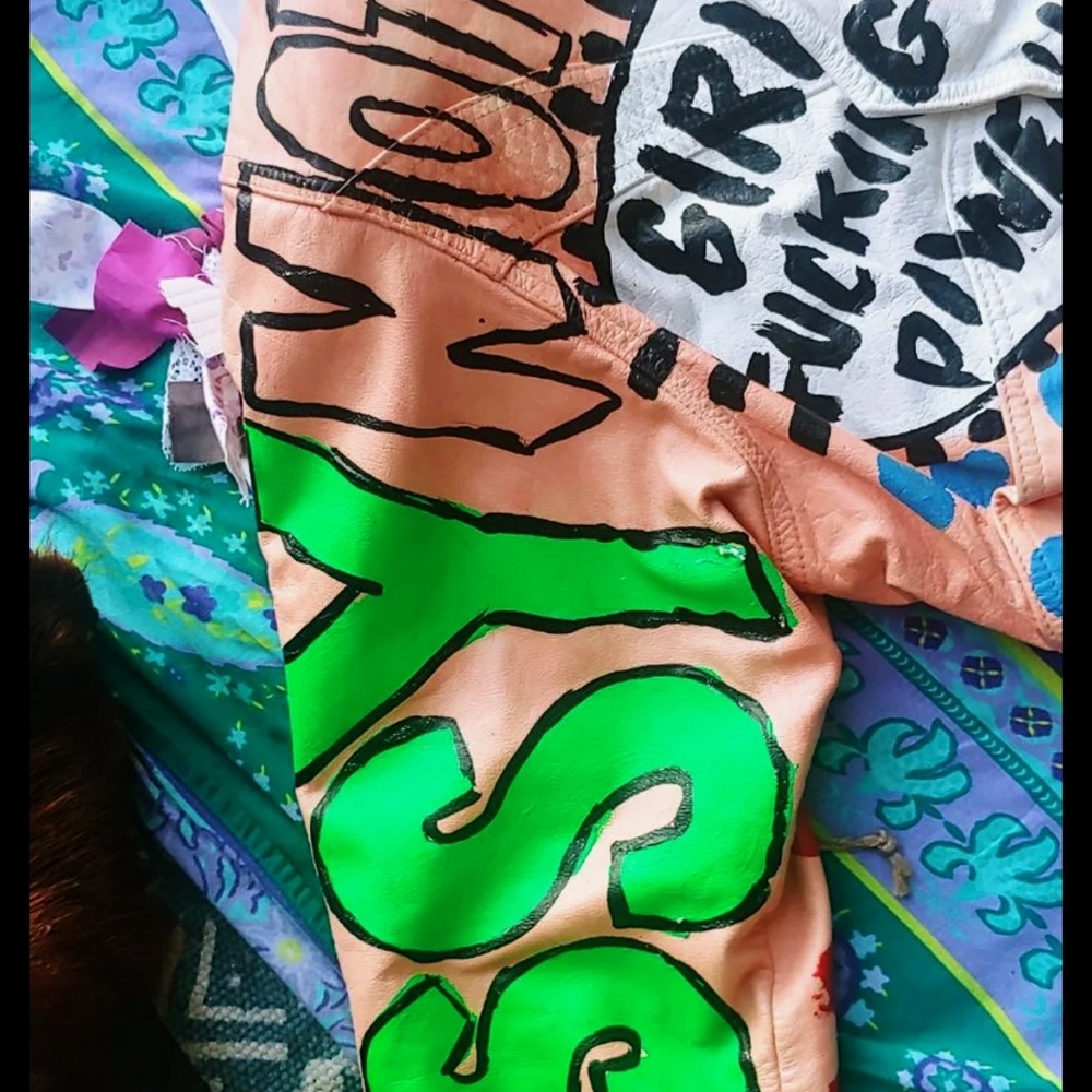 VTG handpainted leather jacket - Picture 10 of 16